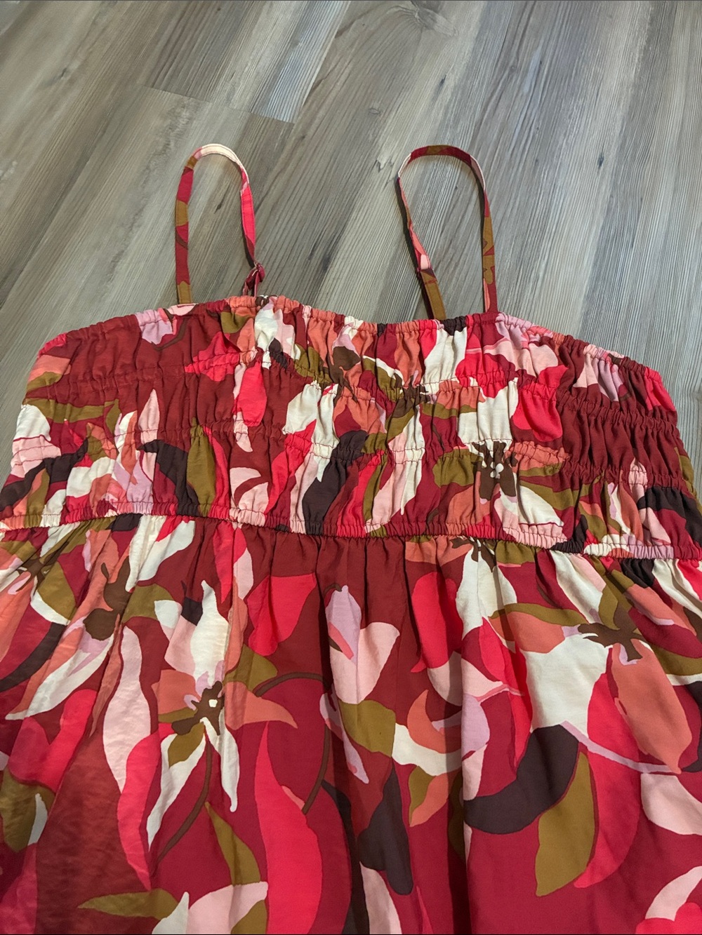 Target A New Day Dress Womens XXL Red Taupe Floral Print Sleeveless Midi Dress - Picture 4 of 12